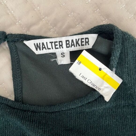 Walter Baker Dress Womens Size Small Green Gloriana Asymmetric Cut Out Ruched - Picture 5 of 8